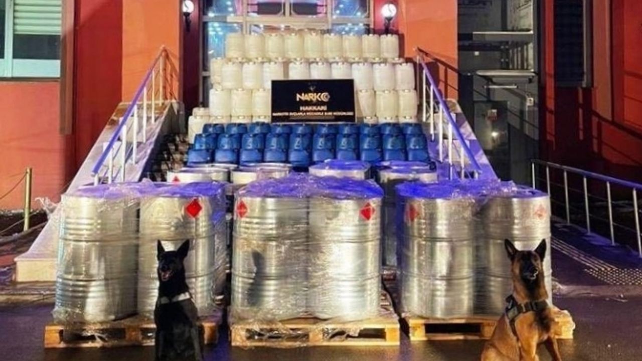 7 ton asetik anhidrit ele geçirildi