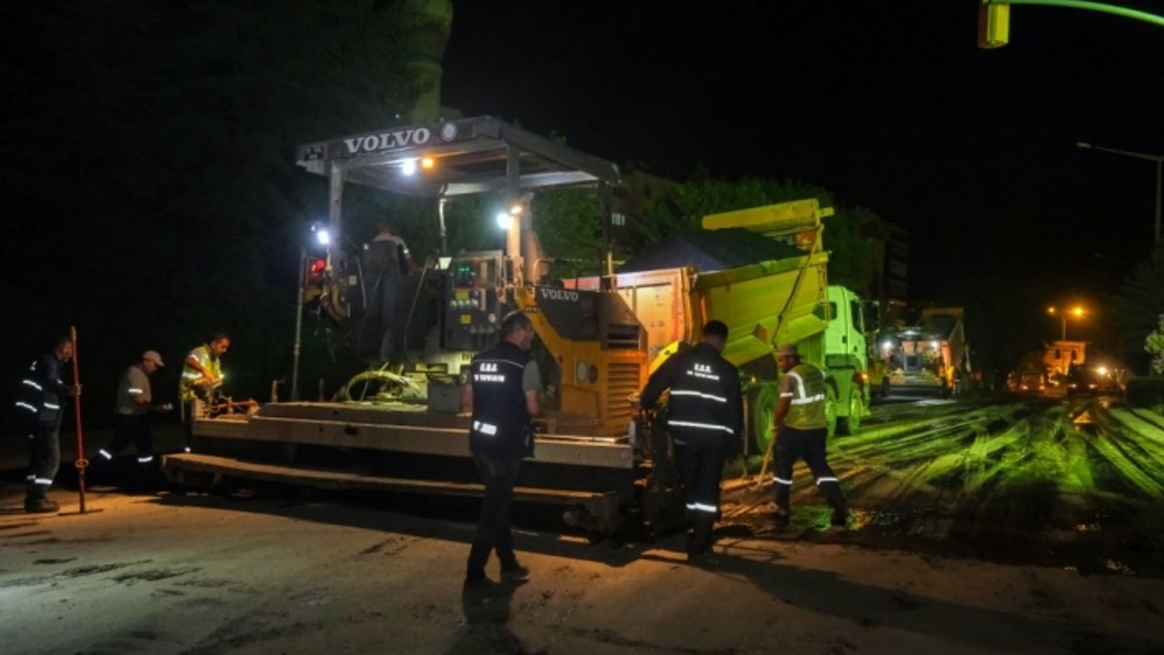 Odunpazarı'ndaki trafik düzenlemesinde gece mesaisi
