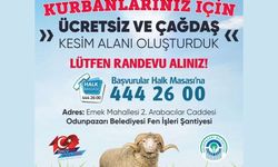 Odunpazarı'nda vatandaşlara ücretsiz kurban kesim hizmeti