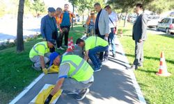 Başkan bisiklet yolu çalışmalarını yerinde inceledi