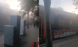 Tramvayda çıkan yangın paniğe neden oldu