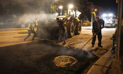 Şehir uyurken yollar yenileniyor
