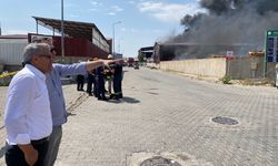 Başkan Küpeli yangında zarar gören işletmeleri ziyaret etti