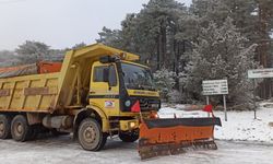 Mihalıççık'ta kar küreme ve tuzlama çalışmaları sürüyor