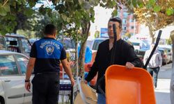 Zabıtadan kaldırım işgali denetimi