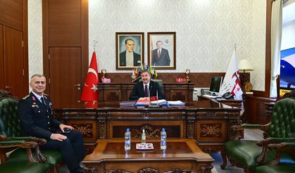 İl Jandarma Komutanlığına atanan Veysel Ergün, Vali Yılmaz'ı ziyaret etti