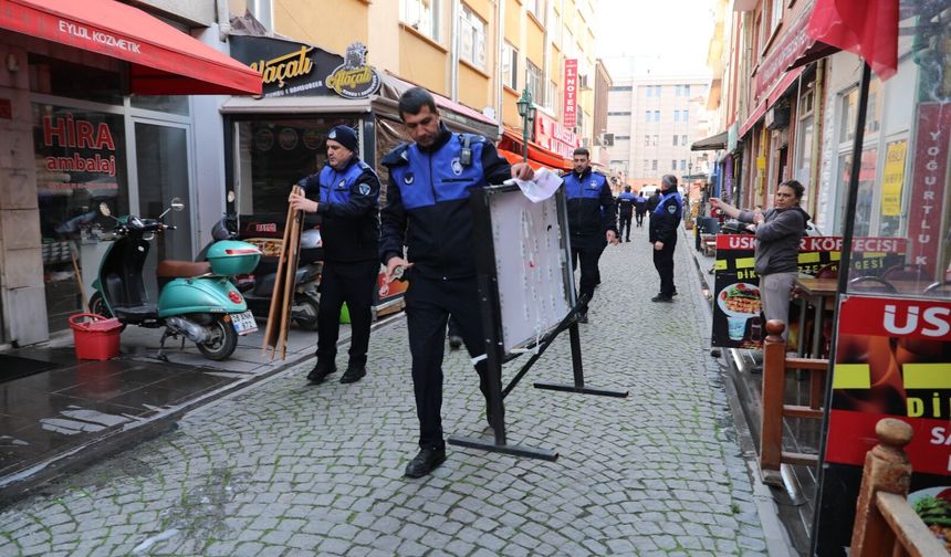 Kaldırım ve yol işgali denetimleri sürüyor