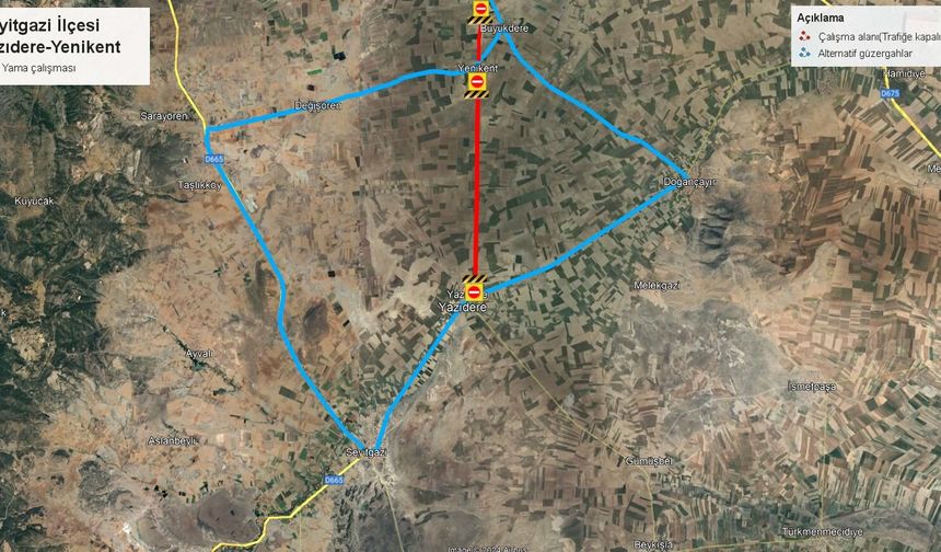 Sürücüler dikkat! O yol 17-30 Haziran'da trafiğe kapalı olacak