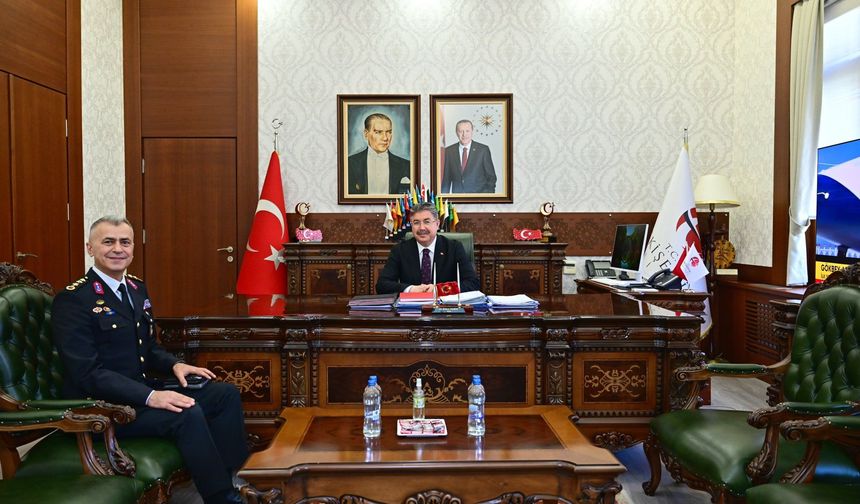 İl Jandarma Komutanlığına atanan Veysel Ergün, Vali Yılmaz'ı ziyaret etti