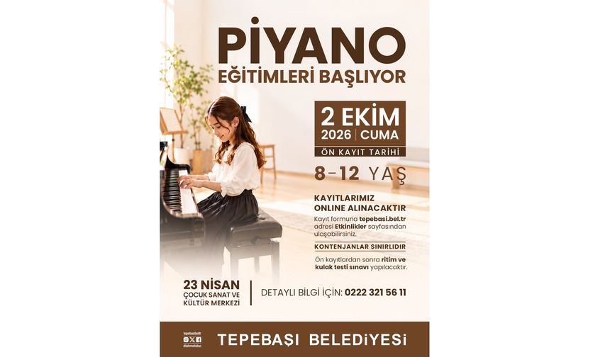 Tepebaşı'nda çocuklar için piyano eğitimleri başlıyor